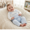 BW-13-451: Baby Boys Quilted 2 Piece Dungaree Outfit - Hug Me (NB-6 Months)